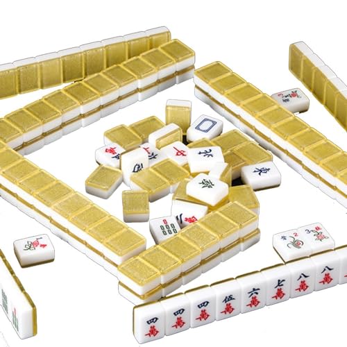 Set Chino de Mahjong 36mm con 144 Fichas y Bolsa portátil miniatura 2
