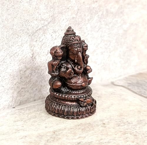 Image of Copper Idols of god Ganesh, 1.4 inches, 40 Gram, Patina Antique Finish, Pack of 1 Piece