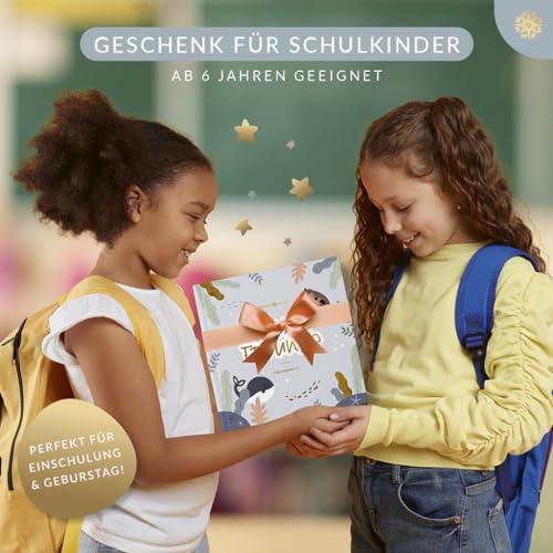 LEBENSKOMPASS Freundebuch Schule Mädchen und Jungen Ocean - Einschulung und Schulanfang Geschenk - Freundebuch Grundschule mit Platz für Freunde & Lehrer - 21x21 cm Hardcover