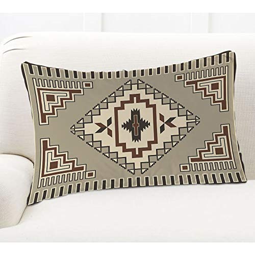Ekobla Throw Pillow Cover Vintage Southwest American Retro Tribal Design Aztec Antique Boho Ikat Decor Lumbar Pillow Case Cushion For Sofa Couch Bed Standard Queen Size 20X30 Inch #TOP4
