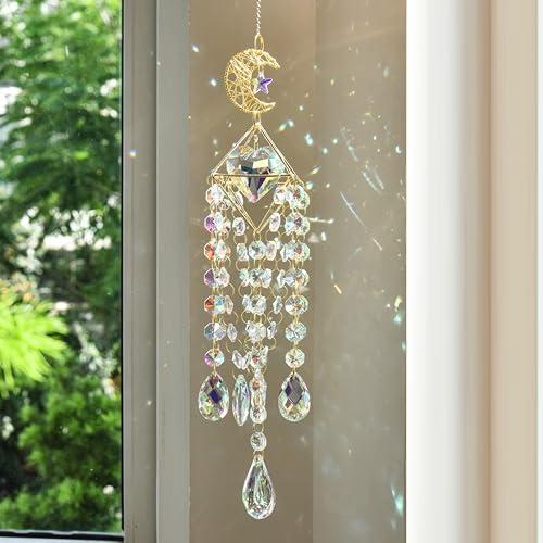 Ahorra 40% en Atrapasueños Colgante de Luna y Amor con Cristal