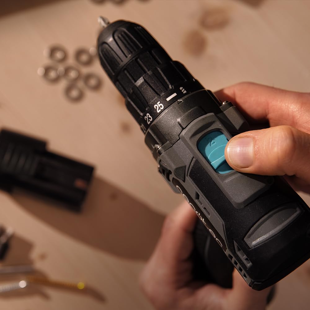 Cecotec Perceuse Visseuse à 2 Batteries 16V et 2000mAh PowerForce 1620 Easy Hand. 2 Niveaux de Vitesse jusqu'à 1500 tr/min, Couple de Serrage de 38Nm Réglable en 25+1 Niveaux.