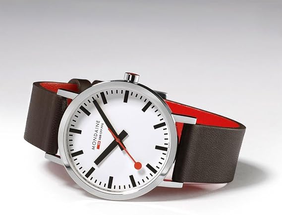 Mondaine A658.30323.11SBGV Men's Analogue Quartz Watch with Leather Strap, Brown