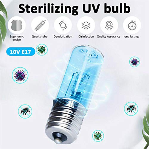 DEAR-JY UV disinfection Bulb,Dc 10V E17 Uvc Sterilization and deodorization mite removal Tool,for Car/Household/School/Hotel/Office/Pet Area