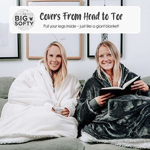 Blanket Hoodie, Oversized Hoodie Blanket, Sherpa & Fleece Wearable Blanket Hoodies for Women & Men, Comfy & Fluffy Hooded Blankets, The Big Softy®