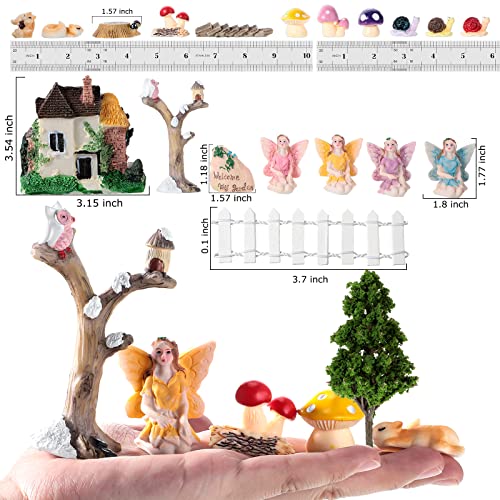 31 Pieces Fairy Garden Accessories Fairy Garden Miniatures Fairy House Supplies Girl Fly Wing Dollhouse Decor For Home Garden Lawn Decoration #TOP6