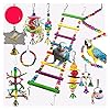 Vogelspeelgoed Pet Parrot Hanging Toy Chewing Bite Rattan Balls Swing Bell Bird Parakeet Stand Training Toys Accessoires…