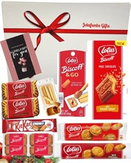 Lotus Biscoff Biscuit Selection Boxes Gift Set Hamper Box From Jolafunbs-Greeting card,belgian chocolate,Biscoff Kitkat, Biscuits&More-Hampers For Couples, Birthday Gifts For Him,Christmas Hamper