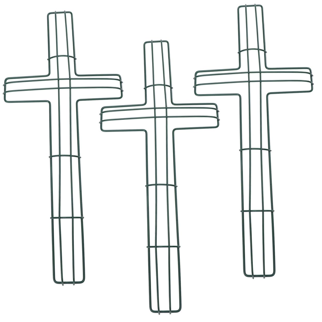 MUSISALY 3pcs Metal Cross Wreath Frame Nativity Wreath Wire Crosses Easter Decor