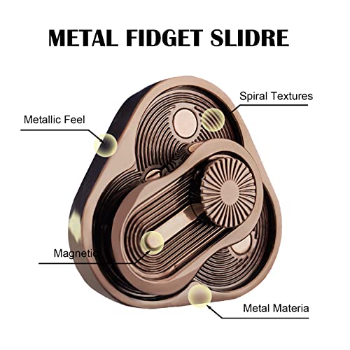 FSFHSJ Metal Fidget Slider,Triangle Rotation Metal Fidget Toys, Clover Shape EDC Adult Toys ,Fidget Toys Adults for Stress and Anxiety Relief，ADHD Fidget Toys Adults Suitable for Office (Bronze) - Thumbnail 4