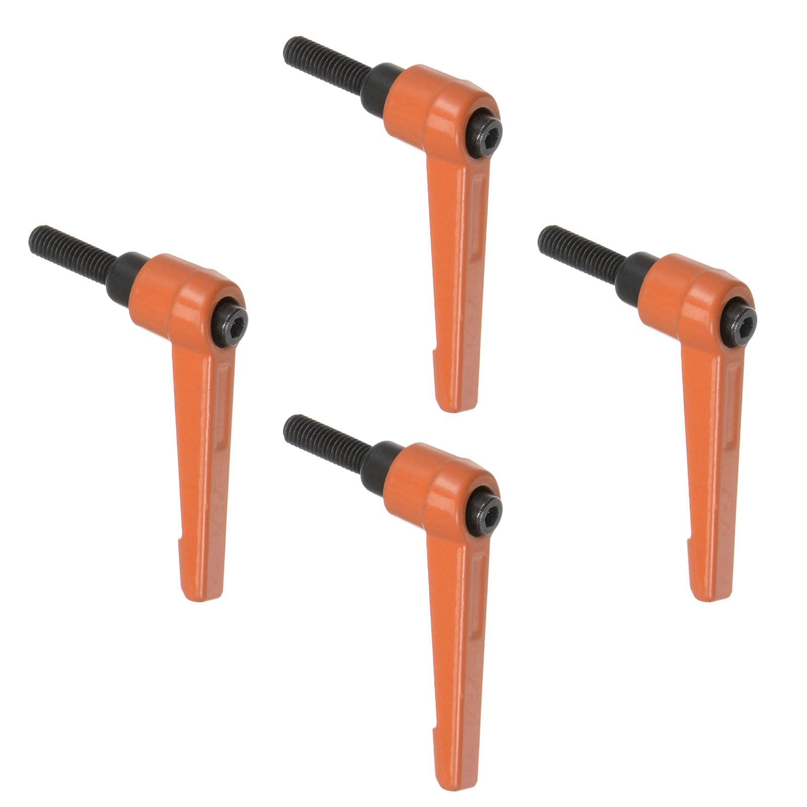 TA-VIGOR 4Pcs Adjustable Clamping Lever Handles, M6 x 20mm Locking Quick Release Push Button Ratchet Screw Knobs