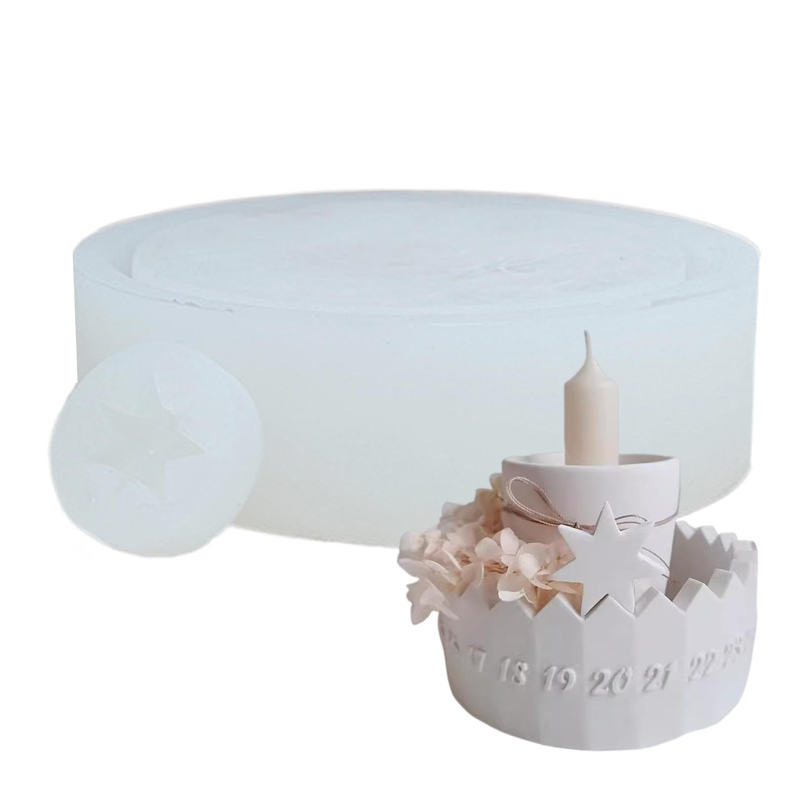 Moule pour chandelier en silicone rond deco maison et fabrication bougie
