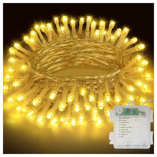 Realky Guirlande Lumineuse de Noël à Piles, 11M 110LED Lumières de Noël Intérieur et Extérieure, 8 Modes et Fonction Mémoire Guirlande Lumineuse Sapin pour Balcon, Jardin, Chambre, Fête - Blanc Chaud
