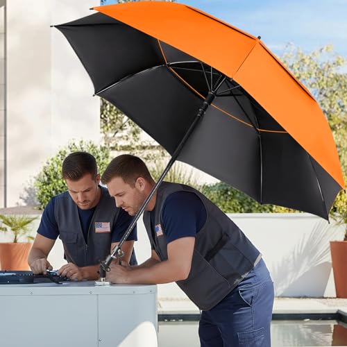 Image of 【Upgrade Enlarge】68"Hvac Umbrella with Magnetic Base,Universal Clip,Reinforced Fiberglass,Wind-Resistnat,Better Than Foldable Ribs,Hvac Magnetic Umbrella,For Hvac and Outdoor,180°Adjustable(Qrange)