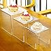 ANDGOO Display Risers, 6 Pcs(3”L~4”L~5”L) Clear Acrylic Risers Display Stands for Funko Pop Figures Cupcake Stand Holder for Dessert Table Decoration, Riser Stand for Decor and Organizer