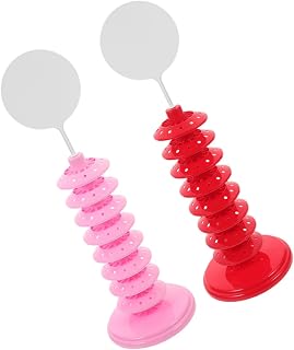 Amosfun Soporte Para Piruletas De Múltiples Orificios 8 Niveles Ajustables Material Resistente Diseño Circular Adecuado Para Fiestas Cumpleaños 2 Unidades (rojo y Rosa)