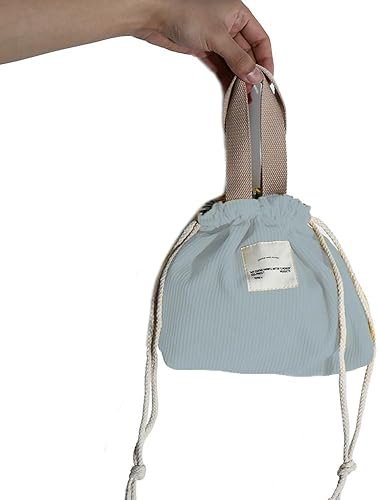 Miniatura 5 de Leadigol Bolsa de cosméticos con cordón, bolsa de mano de estilo japonés, bolsa de maquillaje de pana, organizador de almacenamiento de viaje, bolsa