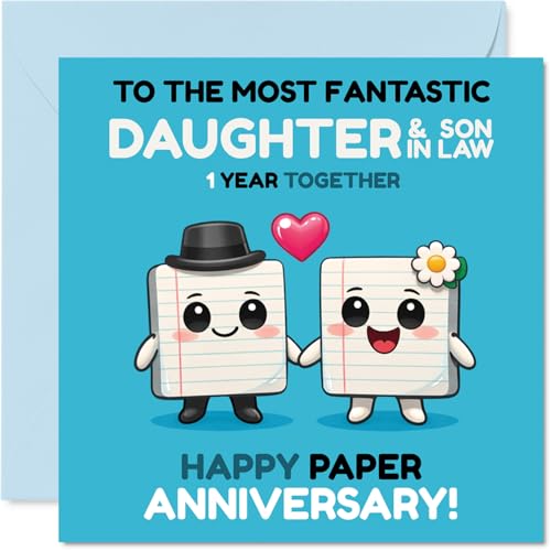 Jolie carte 1er anniversaire pour fille et gendre