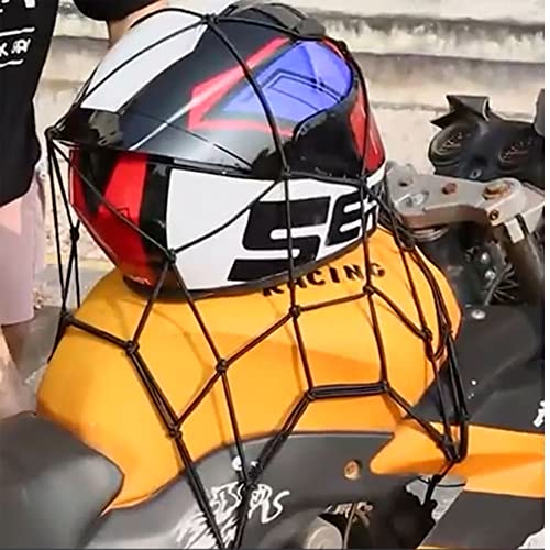 Pacote com 2, rede de carga para motocicleta de 38 x 38 cm se estende até 76 x 76 cm com 6 ganchos d