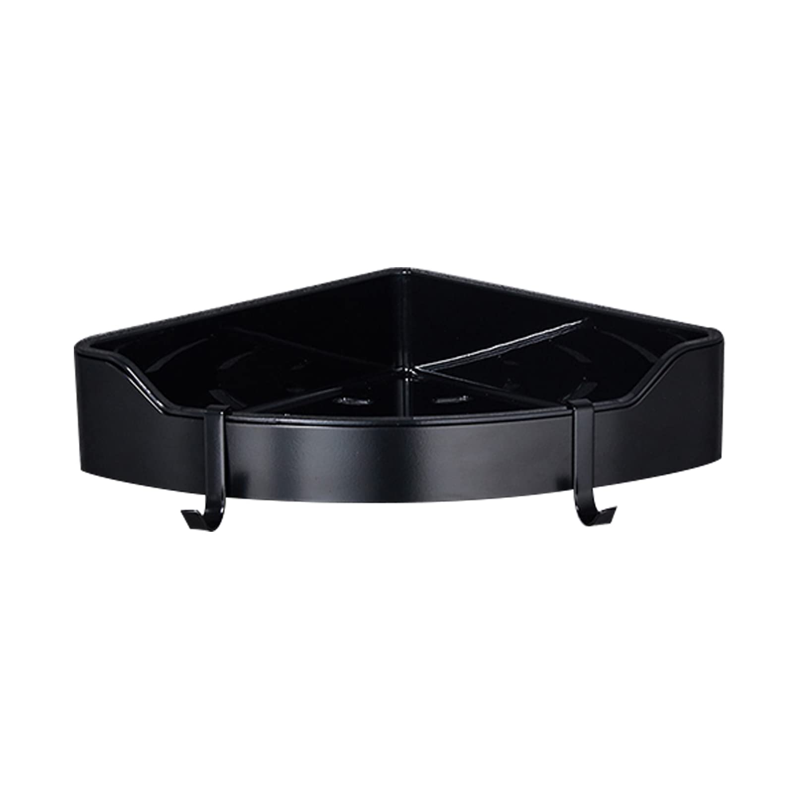 Wall Mounted Storage Trays Shampoo Holder Shower Caddy Corner Shelf with 2 Hooks