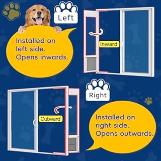 Large Dog Door for Sliding Glass Door,Openable Pet Door for Sliding Glass Doors，All-Metal Framed & Panel & Lock,Adjustable 75 7/8" to 81" Slider Height -Large