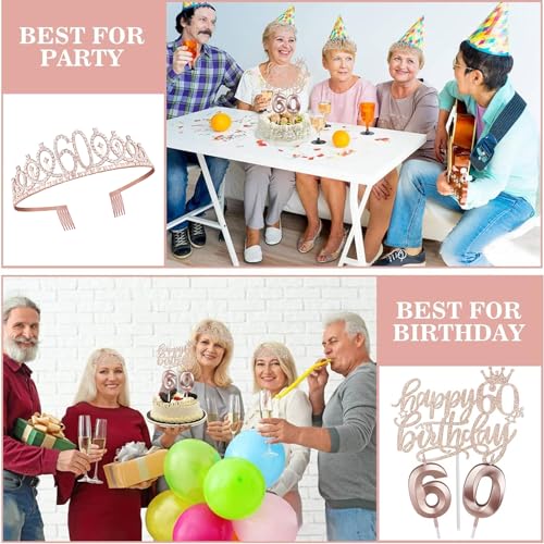Juesly 60TH CROWN SET Birthday Decorations Women thumb #6