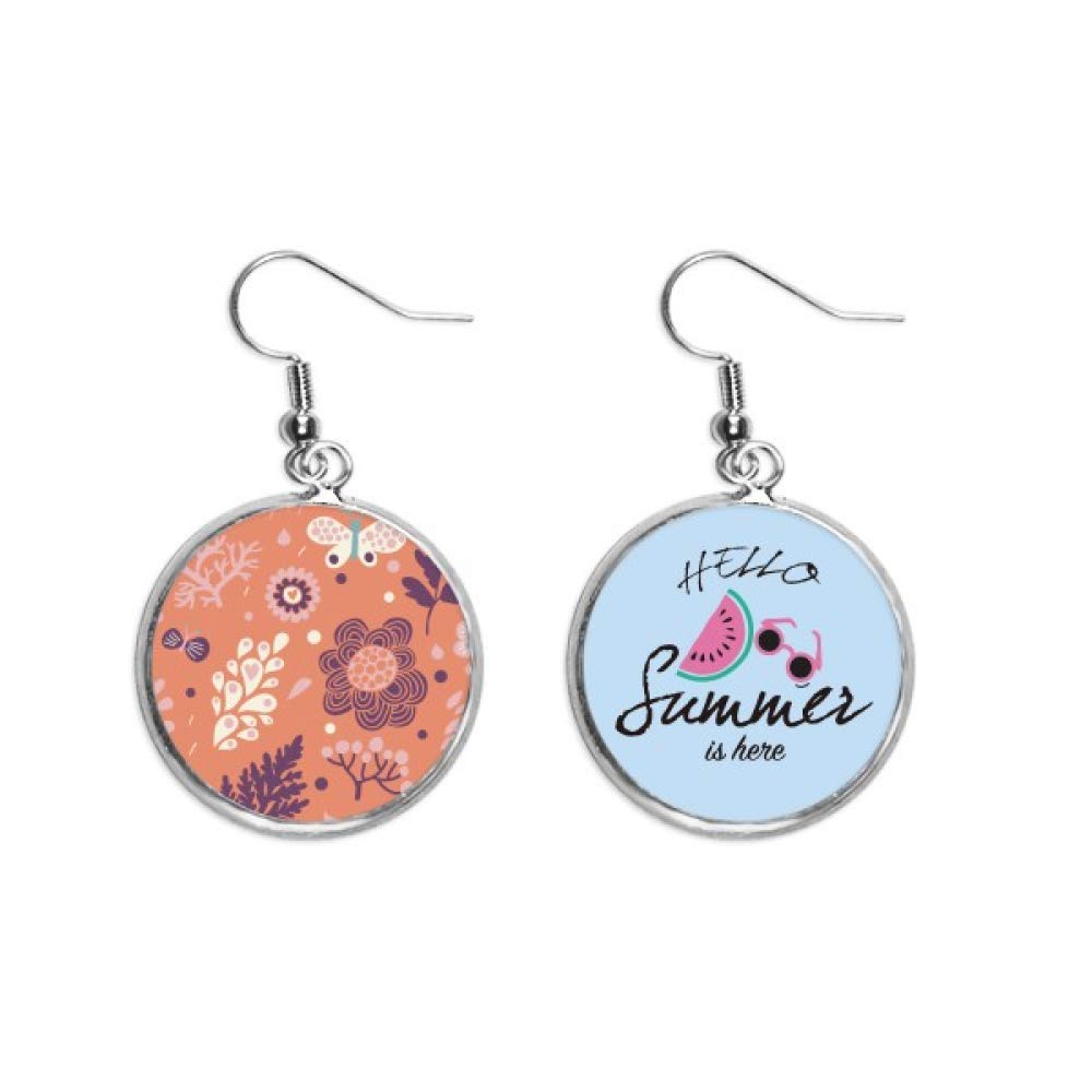 Pendientes de sandía con pintura de pensamientos para el lóbulo en verano 5