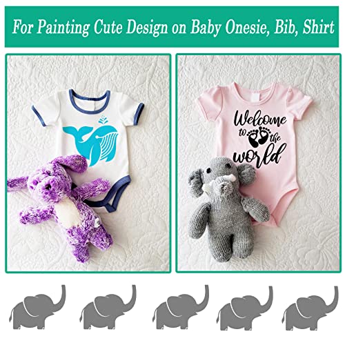 22 Pack Cute Baby Shower Stencils For Onesie Decorating Kit, Boy Girl Shirt Fabric Stencils For Clothes Phrases Mixed Animals Pattern Templates For Onesies Bibs Bodysuit Bags Shirts Shoes (Baby) #TOP4