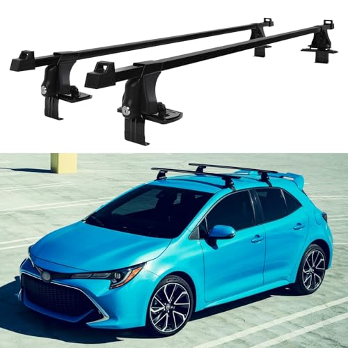 Car Roof Rack Cross Bars,54" Black Universal Roof Rails Crossbars with Anti-Theft Locks 200lbs Load Capacity Fit for Honda Toyota Nissan Most Sedans Without Raised Roof Rails - Image 4