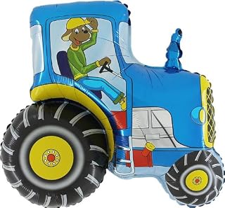 Toyland® 78cm (31") Blue Tractor Shaped Foil Balloon - Children's Party Decoration