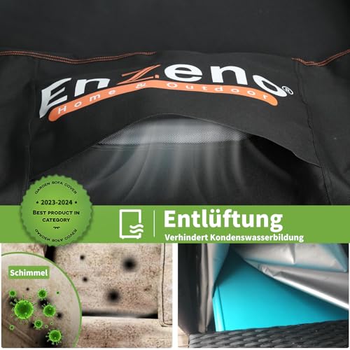 Enzeno Abdeckung Gartenmöbel Wasserdicht,200X100X74cm Gartenmöbel Abdeckplane,420D Oxford Gewebe Loungemöbel Schutzhülle Winterfest,Lounge Abdeckhauben mit Luftauslass für Tische und Stühle