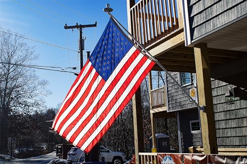 SYII Cotton American Flag 4x6 FT, TearProof American Flags for Outside, Embroidered American Flag Outdoor Heavy Duty, All Weather High Wind Cotton USA Flags, with Brass Grommets by SYII - Used condition - Image 2