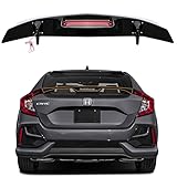 Glossy Black Trunk Spoiler Wing Lip w/3RD LED Brake Light Compatible with 2016-2021 H0nda Civic EX-L EX LX Sport Sedan Rear Trunk Spoiler Brake Light