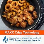 PowerXL Air Apéritif 7 QT Maxx Classic, très chaud Air Fry, Cook, Crisp, Broil, Roast, Bake, Finition haute brillance, Noir (7 Quart) (HF-196DT)