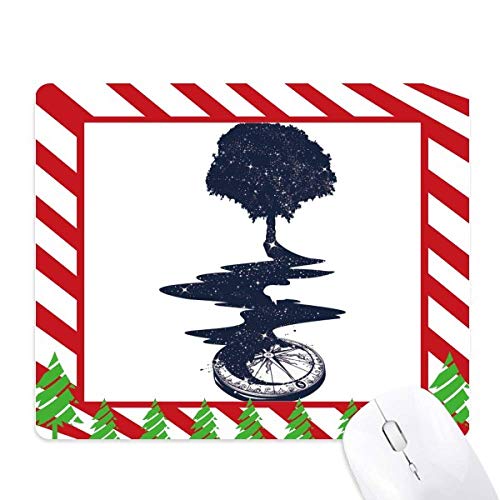 Tapis de souris d'art arbre modèle compas grand tapis de bureau