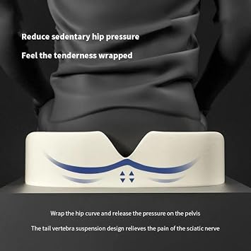 Orthopedic Seat Cushion - Back Cushions & Seat Cushions, Chair Cushion for Back Pain, Pressure Relief Seat Cushion, Orthopedic Pillow for Sitting, Office Chair Car Seat Cushion (Grey)