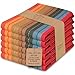 Urban Villa Kitchen Towels, Cuisine stripes,Premium Quality,100% Cotton Dish Towels,Mitered Corners,Ultra Soft (Size: 20X30 Inch), Red Multi, Highly Absorbent Bar Towels & Tea Towels - (Set of 6)