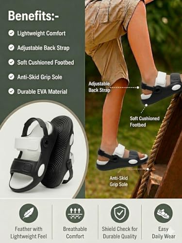Image of Kid's Soft EVA Clog Sandals with Adjustable Strap & Anti-Slip Comfort Sole | Unisex |Light Weight | Water Proof