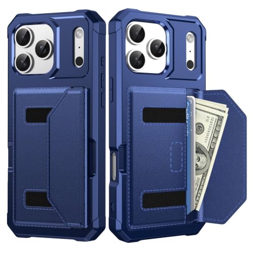 Étui compatible avec iPhone 13 Pro avec fentes pour cartes bleu