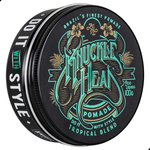 Pomada Tropical Efeito Shine Molhado Maracujá com Fixação e Brilho Knucklehead Vegana 100g