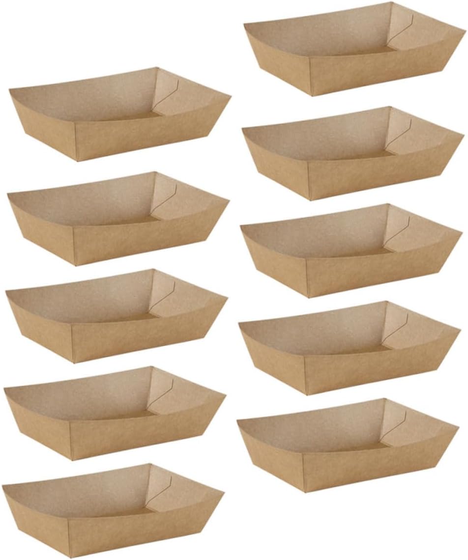 100pcs Kraft Paper Oil-proof Fried Chicken Box Snacks Container Disposable Takeout Food Packaging Boxes for Catering and Fast Food