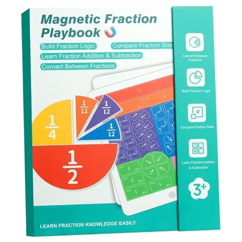 Livre de jeu de fractions magnétiques avec barres et cercles