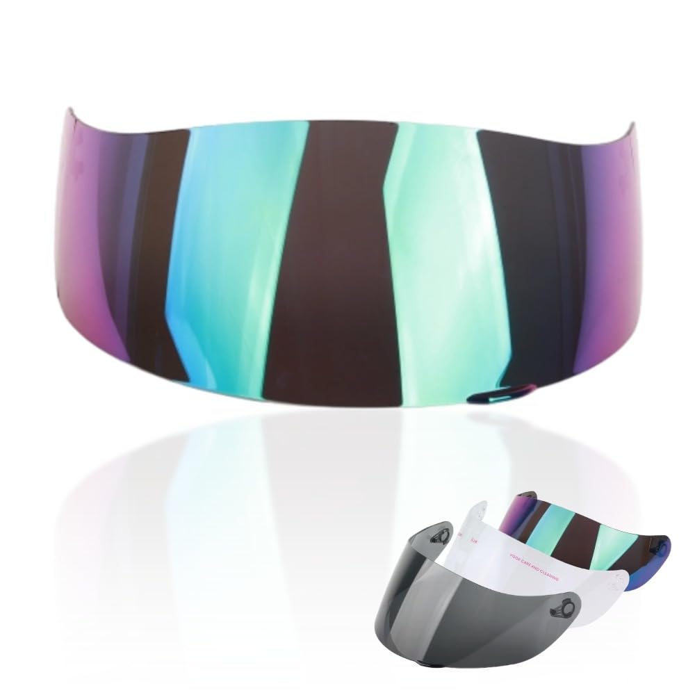 Motorcycle Helmet Visor, Motorbike Helmet Face Shield 28 x 12.5cm Wind Shield Helmet Lens Fog Resistant Replacement for AGV K5 K3SV(Colored)