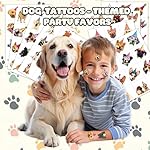96PCS Dog Party Temporary Tattoos Stickers for Kids – Pre-Cut, Waterproof & Skin-Safe | Cute Puppy Theme 1st 2nd Birthday Supplies, Party Favors, Decorations (Normal) - Image 2