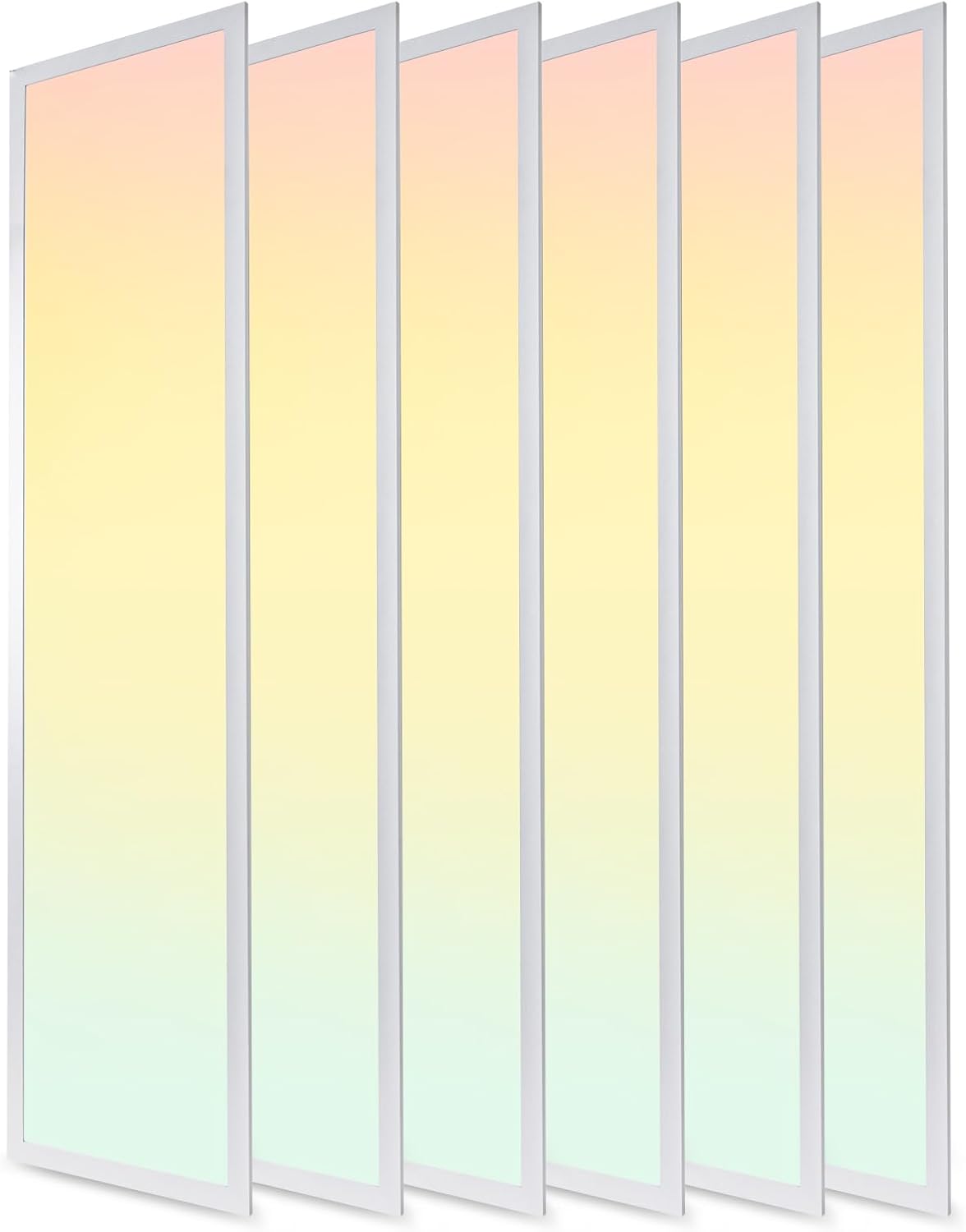 6 Pack 4X1 Led Flat Panel Light,0-10V Dimmable,3000K/4000K/5000K, 30W/40W/50W, Drop Ceiling Light for Mall, Officeroom, Garage