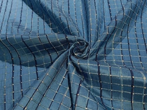 Tissu Dupion 100% pure soie bicolore vert bleu marine largeur 137cm au mètre