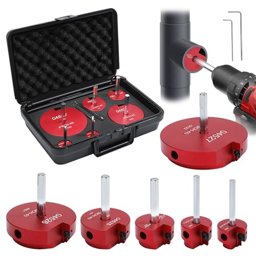 Houseables PVC Fitting Saver, PVC Reamer, Hub Saver, Pipe Reamer, Socket, Plastic Pipe Fitting Tool, Plumbing Tools, ABS, CPVC, Toilet Flange, Hub, Removal, Drill Kit, 3/4, 1, 1-1/2, 2, 3, 4, 6PC Set