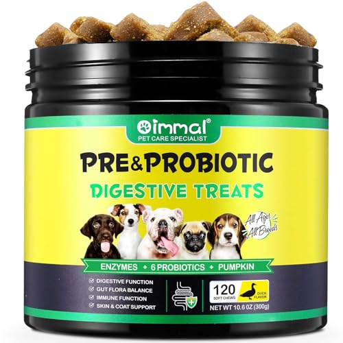 Probiotici Per Cani, Probiotico Digestivo per Cani Enzimi Digestivi, Sistema Immunitario e Supporti per la Salute Generale, Flora Intestinale, Sollievo dal Prurito Allergico