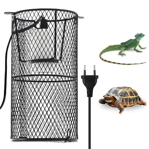 BORDEAG Lampe chauffante pour reptiles avec panier de protection, panier de protection, panier de protection, support de lampe chauffante pour reptiles, lampe chauffante pour reptiles pour lampe