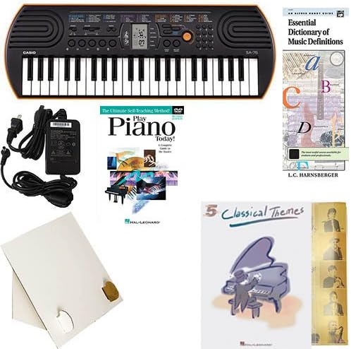 Homeschool Music - Learn to Play the Piano Pack (Classical Themes Book Bundle) - Includes Casio SA76 Keyboard w/Adapter, learn 2 Play DVD/Book, Books & All Inclusive Learning Essentials